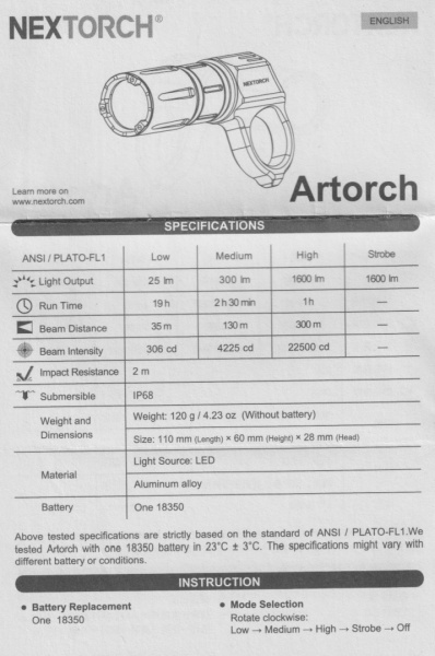 NEXTORCH Artorch user-manual-1
