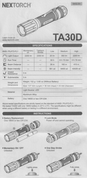 NEXTORCH TA30D user-manual-1